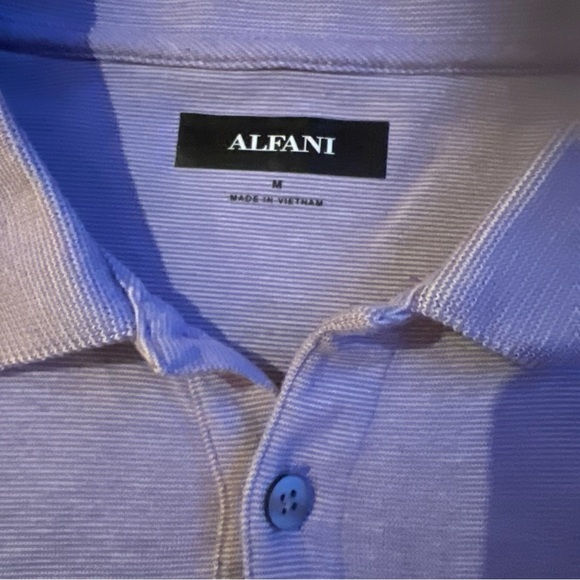 Alfani Polo Shirt Mens Medium Short Sleeve Soft Comfort Lavender - Picture 7 of 7